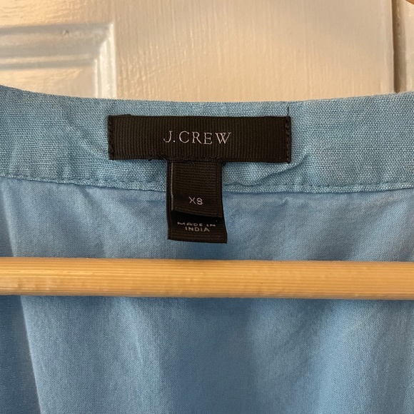 J. Crew Linen Wrap Midi Dress Blue XS - Picture 5 of 12